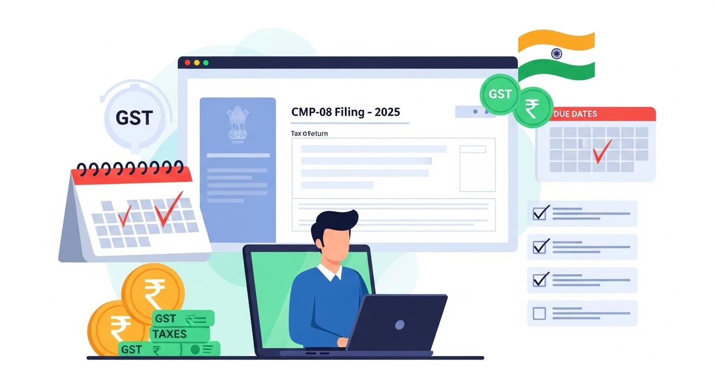 CMP-08 Filing in GST: Due Date, Format, and Step-by-Step Process (2025 Guide)
