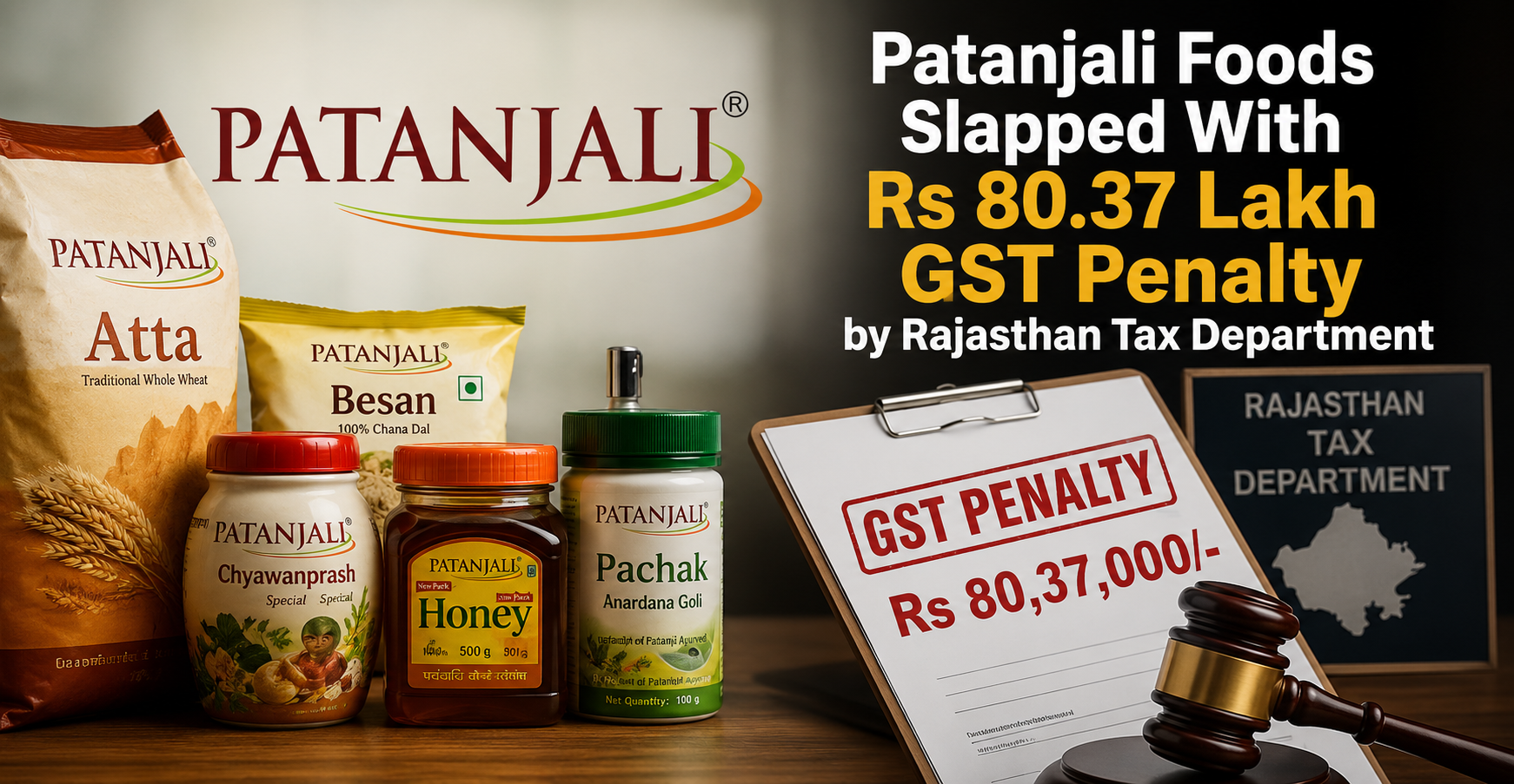 Patanjali Foods Slapped With Rs 80.37 Lakh GST Penalty by Rajasthan Tax Department